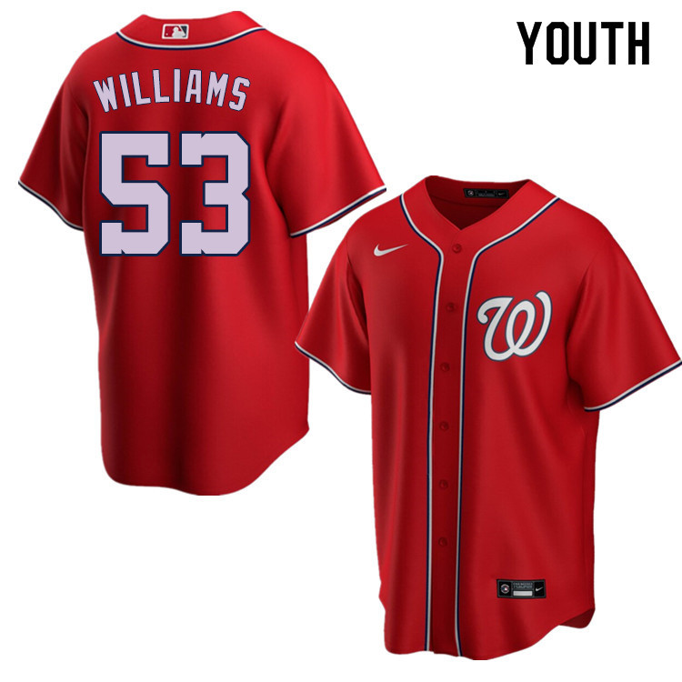 Nike Youth #53 Austen Williams Washington Nationals Baseball Jerseys Sale-Red